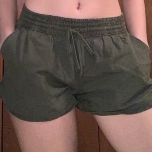 Army Green Flowy Shorts